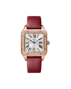 WJSA0018 Santos-Dumont Cartier | Large model, quartz movement, rose gold, diamonds, leather