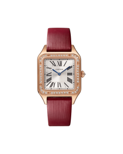 WJSA0019 Santos Dumont | Small model, quartz movement, rose gold, diamonds, leather