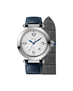 Pasha de Cartier | 41 mm, automatic movement, steel, 2 interchangeable leather straps