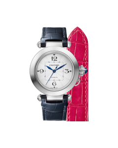 Pasha de Cartier | 35mm, automatic movement, steel, 2 interchangeable leather straps