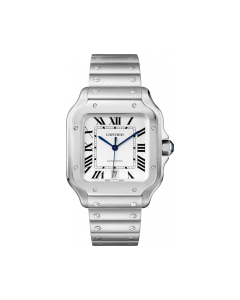 WSSA0009 Santos de Cartier | Large model, automatic movement, steel, interchangeable metal and leather bracelets