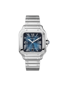 WSSA0013 Santos de Cartier | Large model, automatic movement, steel, interchangeable metal and leather bracelets