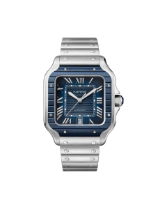 WSSA0048 Santos de Cartier | Large model, automatic movement, steel, PVD, interchangeable metal and rubber straps