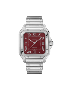 WSSA0054 Santos de Cartier watch l Large model, automatic movement, steel, interchangeable metal and leather bracelets