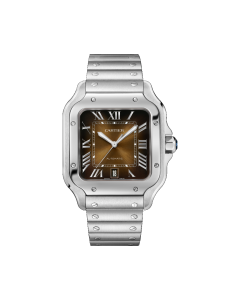 WSSA0064 Santos de Cartier watch l Large model, automatic movement, steel, interchangeable metal and leather straps