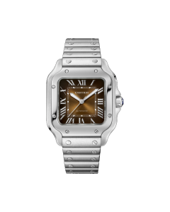 WSSA0065 Santos de Cartier Watch l Medium model, automatic movement, steel, interchangeable metal and leather straps