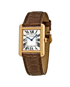 W5200024 Tank Solo l Quartz, Silver Dial, Brown Leather Strap