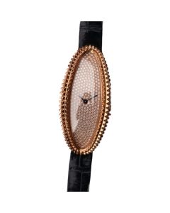 WJBA0016 Baignoire Allongée l Medium-sized model, hand-wound movement, rose gold, diamonds