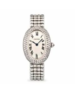 HPI01307 Baignoire Allongée l XL model, hand-wound movement, white gold, diamonds