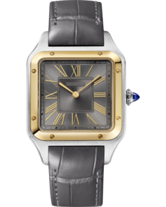W2SA0036 Santos-Dumont Cartier l Large model, quartz movement, yellow gold, steel, leather