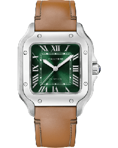 WSSA0074 Santos de Cartier l Automatic movement, Steel, 2 interchangeable straps