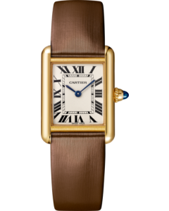 WGTA0358 Tank Louis Cartier l Small model, quartz movement, yellow gold, leather