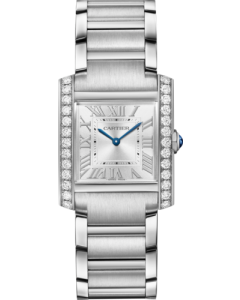 W4TA0021 Tank Française watch l Medium model, quartz movement, steel, diamonds
