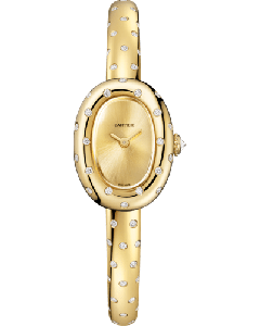 WJBA0063 Baignoire l Mini model, size 15, quartz movement, yellow gold, diamonds