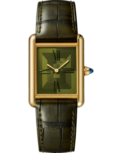 WGTA0117 Tank Louis Cartier l Large model, hand-wound mechanical movement, yellow gold, leather