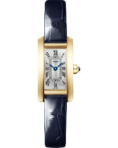WGTA0298 Tank Américaine l Mini model, quartz movement, yellow gold, leather