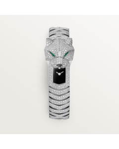 HPI01742 La Panthère de Cartier l Quartz movement, Rhodium-finish white gold, Emeralds