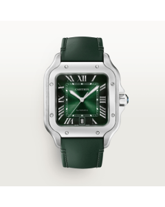 WSSA0095 Santos de Cartier l Large model, automatic movement, steel, interchangeable metal and leather straps