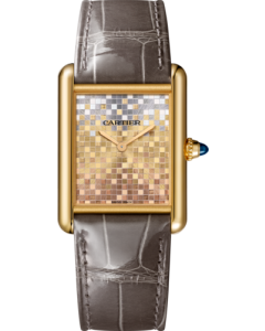 WGTA0175 Tank Louis Cartier l Large model, hand-wound mechanical movement, yellow gold, leather