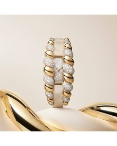 HPI01690 Cartier Tressage Watch | Yellow & White Gold, Diamonds, Quartz, Calfskin Strap