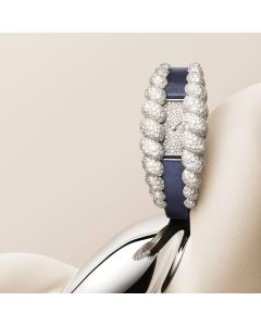 HPI01693 Cartier Tressage Watch | White Gold, Quartz, Diamond Dial, Calfskin Strap