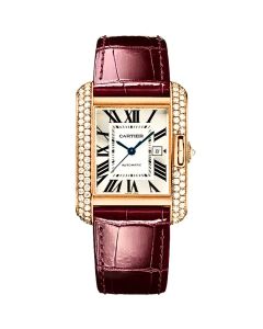 WT100016 Tank Anglaise l Automatic, 18k Rose Gold, Red Leather Strap
