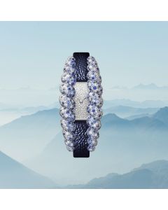 HPI01691 Cartier Tressage Watch | White Gold, Diamonds & Sapphires, Quartz, Blue Calfskin Strap