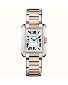 W5310036 Tank Anglaise l 30 mm, quartz movement. 18K rose gold and steel
