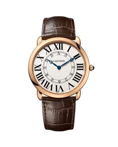 W6801004 Ronde Louis Cartier l 42 mm, hand-wound movement, rose gold, leather