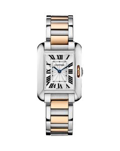 W5310043 Tank Anglaise l Quartz, 18k Solid Rose Gold, Stainless Steel Bracelet