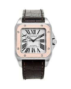 W20107X7 Santos l Automatic, 18k Rose Gold, Brown Leather Strap