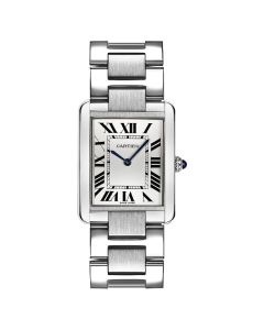 W5200014 Tank Solo l Quartz, Opaline Silver Dial, Stainless Steel Bracelet