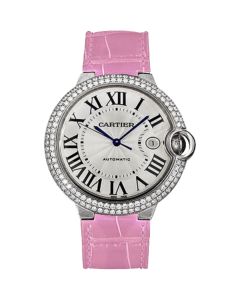WE900951 Ballon Bleu de Cartier l Automatic, 18k White Gold, Leather 