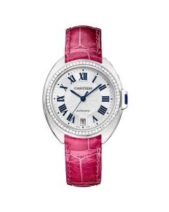 WJCL0014 Clé de Cartier l Automatic, 18kt White Gold, Leather Strap