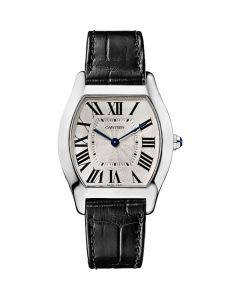 W1556363 Tortue l Silvered guilloche Dial l White Gold, Leather Strap