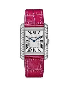 WT100030 Tank Anglaise l Quartz, 18kt White Gold, Leather Strap