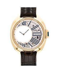 WHCL0002 Clé de Cartier l Hand Wind, 18kt Rose Gold, Leather Strap