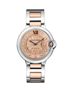 WE902054 Ballon Bleu de Cartier l 36 mm, automatic movement, rose gold, steel, diamonds
