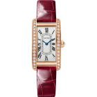 WJTA0059 Tank Américaine l Small model, quartz movement, rose gold, diamonds, leather