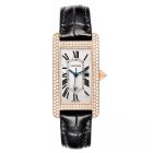 WB704751 Tank Américaine l Medium size, automatic movement, rose gold, diamonds, leather