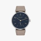 TANGENTE MIDNIGHT BLUE Ref. 133 | Velour Leather Beige Strap | Crystal Glass Back