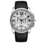 W7100046 Calibre de Cartier l Automatic, Silver Dial, Leather Strap
