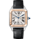 W2SA0037 Santos-Dumont Cartier l Large model, quartz movement, rose gold, steel, leather