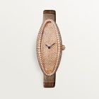 WJBA0010 Baignoire Allongée l Medium-sized model, hand-wound movement, rose gold, diamonds
