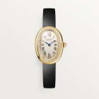 WJBA0061 Baignoire  l Small model, quartz movement, yellow gold, diamonds, leather