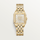 WJPN0093 Panthère de Cartier l Medium model, quartz, yellow gold, diamonds