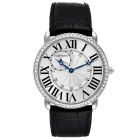 WR007002 Ronde Louis Cartier l 42 mm, hand-wound movement, white gold, diamonds, leather