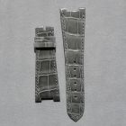 Strap PP Light Grey Leather Alligator (Shiny) - Sq scales [PDD] 25x18 mm Regular