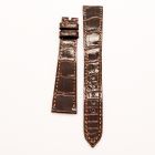 Strap PP Chocolate Brown (Light Brown Stitch) Pin Leather Alligator (Shiny) - Sq scales [NPD] 19x14 mm Long