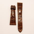 Strap PP Gabardine Brown (Light Brown Stitch) Pin Leather Alligator (Shiny) - Sq scales [PDD] 19x14 mm Regular